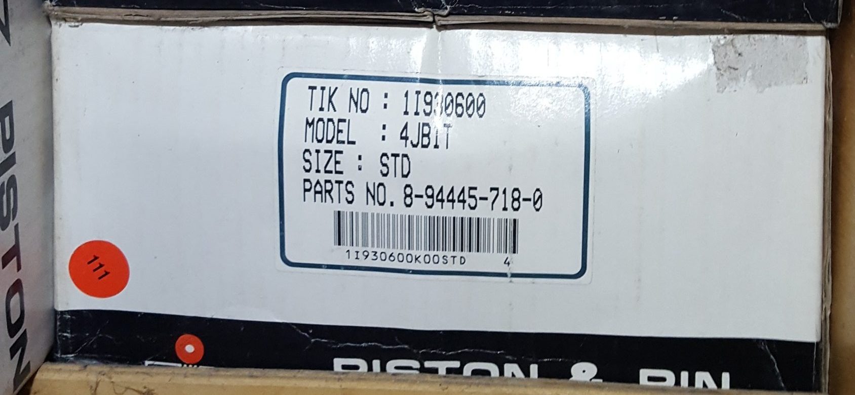 TIK Stūmokliai ISUZU 4JB1 STD 2.8D 93.0mm - Image 2