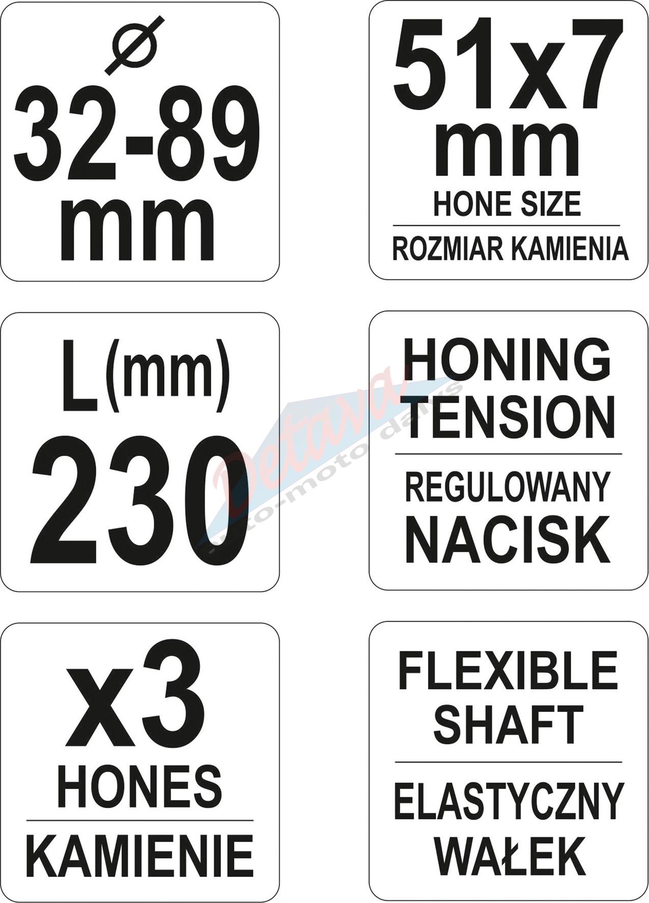 Honingavimo įrankis, cilindrų šlifuoklis 3-kojis Ø 32 - 89 mm YATO - Image 3